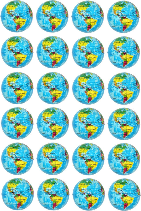PowerTRC 24 Pack Mini Soft Foam Earth Squeeze Balls Planet Theme |