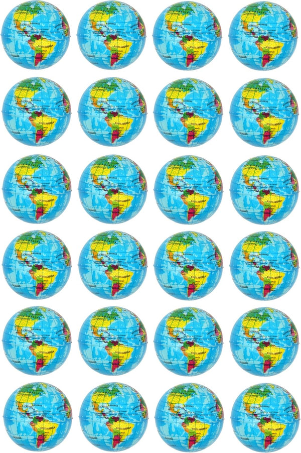PowerTRC 24 Pack Mini Soft Foam Earth Squeeze Balls Planet Theme |