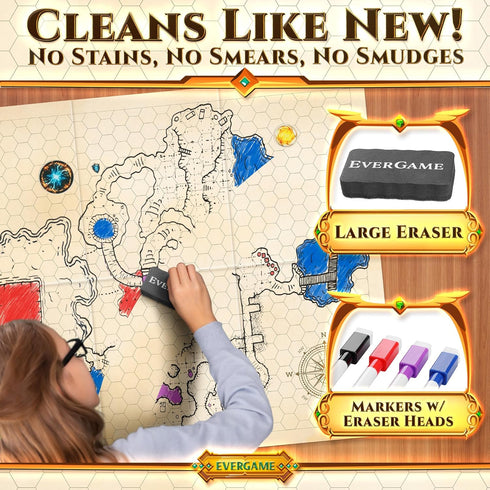 10 6 (1" 22x26-4 3D 140+ 4 DND Game Mats and a lot More - Includes Dungeons & Dragons Board Game Battle Maps Hex Grid)