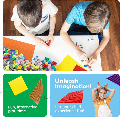 20 Pack 10"x10" Set 3+ PBS02 PicassoTiles Brick Baseplate Classic Building Block Foundation Kit Platform Multi Color