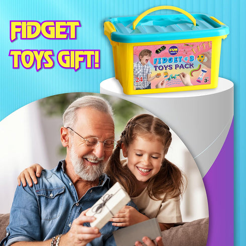 Pack 3-12, 7-12 Gift Fidget Box Toys for Kids FunKidz Sensory Toys for Boys Girls Age Autistic Children in Mystery