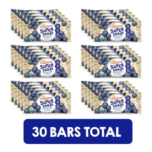 5 Count (Pack 6) Happy Tot Organics Super Foods Oat Bars, Blueberries & Oatmeal