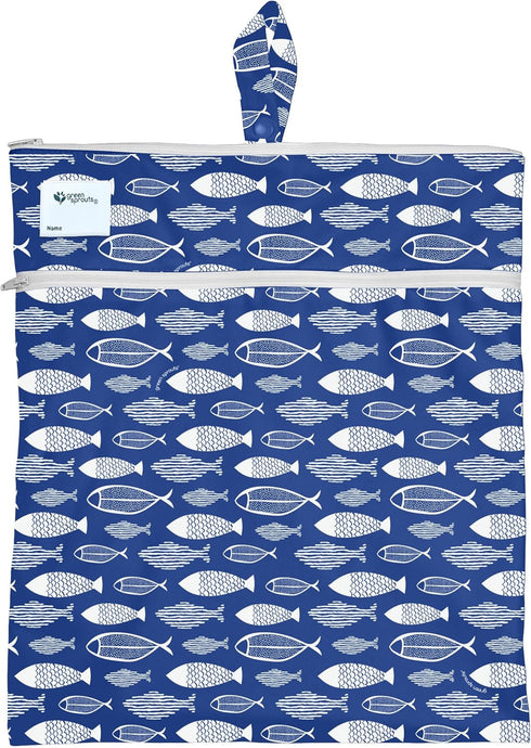 Green Sprouts Eco Wet & Dry, Swim Diaper Bag - Blue Fish
