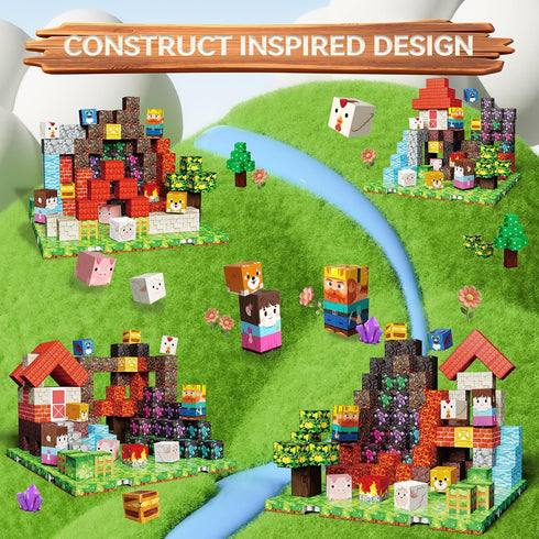 powerful xishan 150 3+, 4 PCS Magnetic Blocks, Magnetic Building Blocks Cubes, Farm Magnet Toys for Kids Ages Magnet
