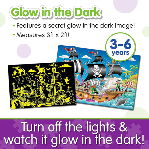 The Learning Journey Puzzle Doubles Glow In The Dark – Pirate Ship - 100 Piece Preschool Puzzle for Ages 3+