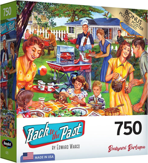 RoseArt - Back to The Past - Backyard BBQ - 750 Piece Jigsaw Puzzle