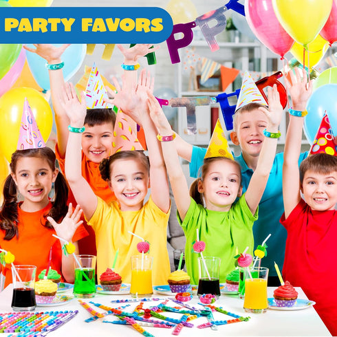 25 Pack 4-8,8-12 JOYIN Pop Fidget Toys pops Bulk Party Favors for Kids Year, Fidget Bracelets Sensory Toys for Birthday