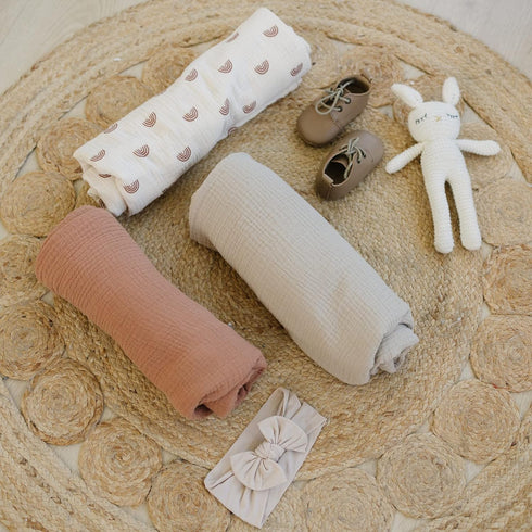 3 Pack 47 47 inches, Konssy Muslin Swaddle Blankets for Unisex, Newborn Receiving Blanket, Large x Soft Breathable