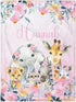 J&SBGFT Personalized Baby Girl Blanket, Customized Safari Swaddle, Name Receiving Blanket, Custom Infant