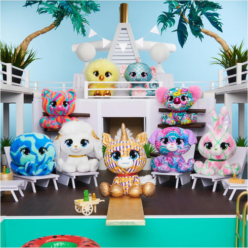 P.Lushes Designer Fashion Pets Natalie Von Corn Premium Unicorn Stuffed Animal, 6”, Gold and Blue