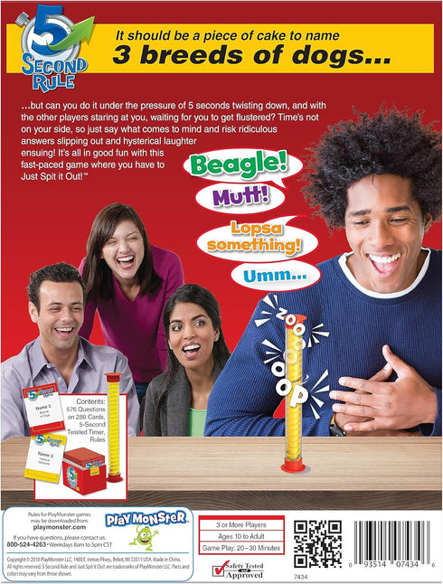 5 Second Rule Game - Fast-Paced Card Game for Family Fun, Party, Kids, Travel, Ages 10+