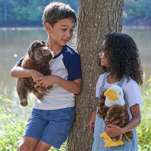 12 inches The Petting Zoo Bison Stuffed Animal, Gifts for Kids, Wild Onez Zoo Animals, Sitting Bison Plush Toy