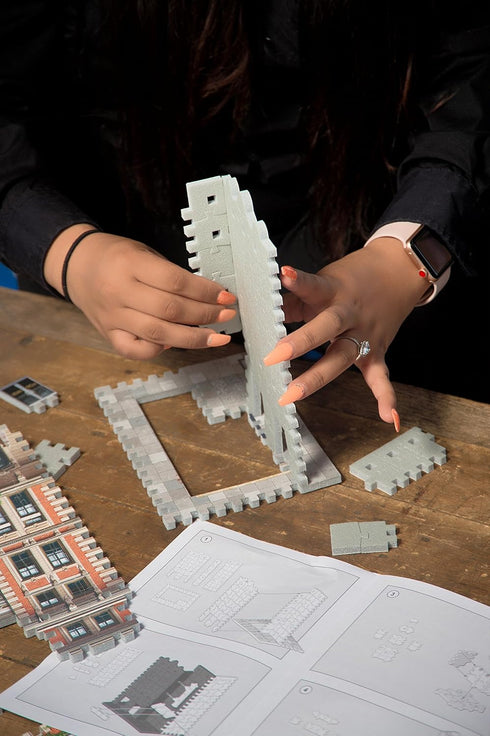 Wrebbit3D 3D 295 Hotel Puzzle | Urbania Collection | Jigsaw Puzzle Pieces | Charming and Unique Streetscape of a Small