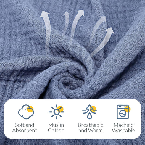 VitalCozy 8 32 32 Inch Pcs Baby Muslin Hooded Bath Towels and Washcloths, x Muslin Cotton Hooded Baby Towels Absorbent