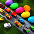 24 JOYIN Pcs Filled Easter Eggs with Pull Back Construction Cars, Prefilled Easter Egg with Vehicle for Kid Boys