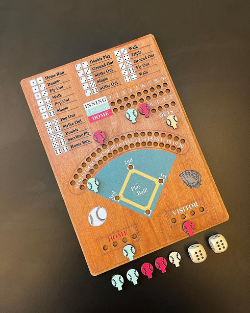 CBLKUS Baseball Dice Board Game,Fun Board Game with Dice,Wooden Baseball Games for Family,Party and Holiday