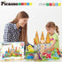 PicassoTiles Magnet Tiles Building Blocks, Dinosaur Theme Set with 8 Magnetized Action Figures, STEM Learning Activities