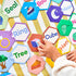 eeBoo Hexagon Puzzle Pairs, Simple Words, 33 Pairs for Pre-Reading Activity, Educational for Kids Ages 3+