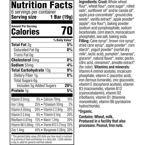 0.67 oz (Pack 48) Plum Organics Mighty Snack Bars - Pumpkin and Banana - Bars of - Organic Fruit and Vegetable Toddler