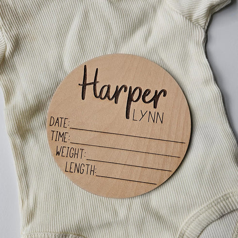 Personalized Name Sign, Birth Announcement Sign for Hospital, newborn essentials, Keepsake Baby Essentials Announcement