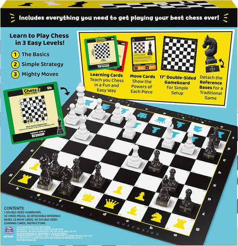 Chess Made Simple - Beginner Learning Chess Set with Board and Pieces for 2-Player Strategy Game, Ages 8+