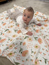 Set 4-Piece Muslin Swaddle Blanket for Baby Newborn Essentials with Swaddle, Burp Cloth & Bibs, Soft Breathable