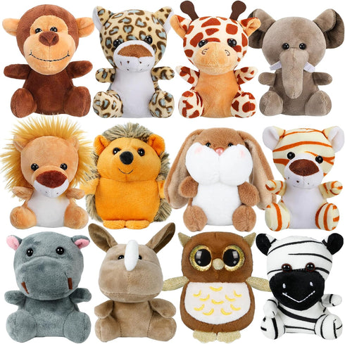 Arrozon 12 Pcs Small Stuffed Animals Bulk, 4.5 Inch Mini Stuffed Animals,