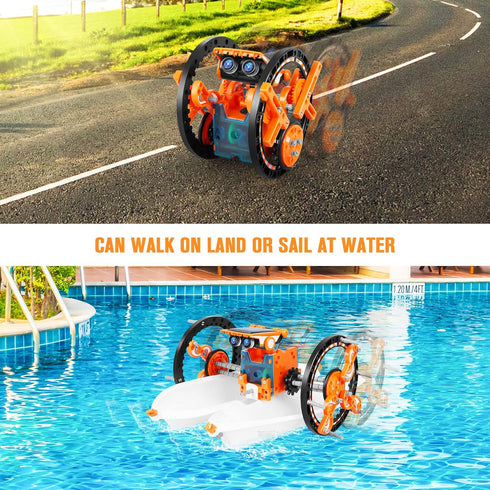 13-in-1 8-12, 8 9 10 11 12 STEM Education Solar Robot Toys for Age DIY Building Science Experiment Robots Kit Birthday
