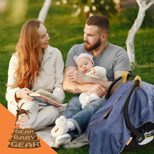 '-40x30"(Highland Dear Baby Gear Car Seat Cover for Boys & Girls - Baby Carseat Canopy w/Snap Opening - Infant Seat