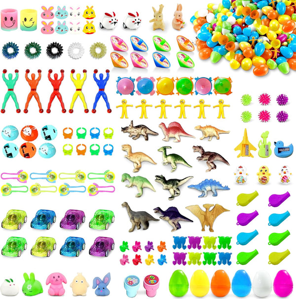 LINAYE 336 PCS Prefilled Easter Eggs Bulk with Toys Inside - 168