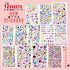 JKSJHEZO 12 1596Pcs 3D Sheets Gem Stickers Colorful Sparkle Craft Supplies, Bright Rhinestone Stickers, Self-Adhesive