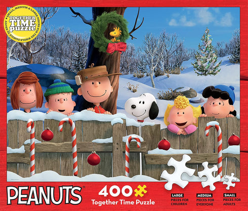 Ceaco - Together Time Collection - Holiday - Fence, (3) Piece Sizes - Standard, Medium, and Oversized 400 Piece Jigsaw Puzzle