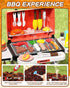 60Pcs Playset Set 3-8 Large Kids BBQ Grill with Real Steam, Sound & Light - Interactive Pretend Play Kitchen Toy