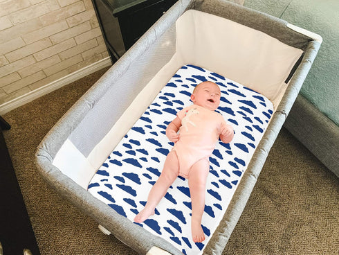 BaeBae Goods 3 Pack, Fitted Baby Crib Sheets for Boys and Girls, Soft and Breathable Jersey Cotton, Navy and White