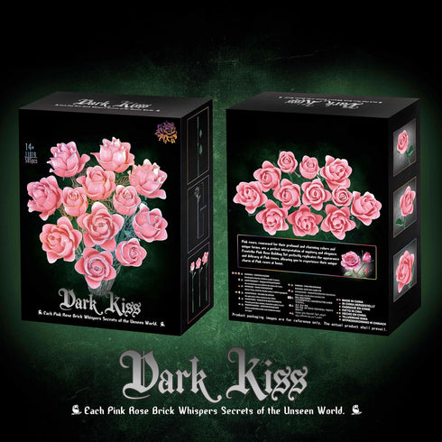 Set, Pink Rose Bouquet Building Compatible with Lego Flowers for Adults - Botanical Collection Gift for Valentines