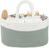 Comfy Cubs Large Diaper Caddy Organizer - Portable Nursery Storage Bin & Car Travel Basket with Dividers, Sage