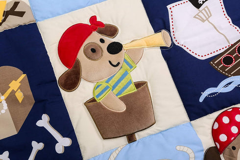 CribMATE 1 Nursery Crib Quilts Cartoon Blue Bear Pirates Baby Girl Baby Boy Nursery Crib Comforter Pieces