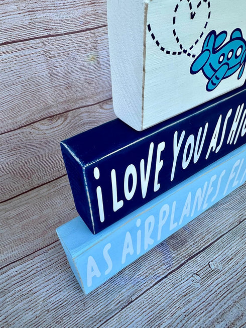 I love you as high as airplanes fly/kids airplane theme bedroom nursery decor/aviation nursery decor/dreams take