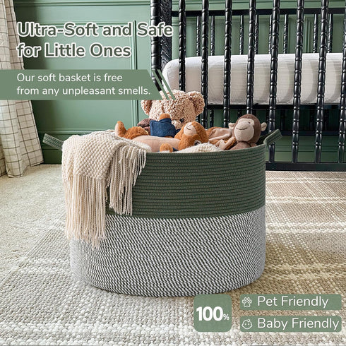 21.7 x13. 8 INDRSSME Large Laundry Storage Basket, - Decorative Rope Blanket Basket for Organizing Bedroom, Living