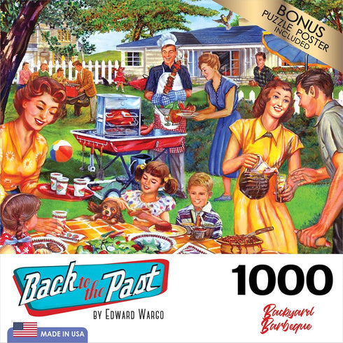 RoseArt - Back to The Past - 1000 Piece Backyard BBQ Jigsaw Puzzle for Adults.