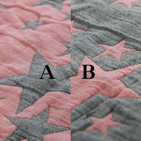 NTBAY 3 Layer Toddler Blanket - Muslin Cotton Jacquard, Lightweight Thermal Baby Blanket, 30"x40", Red and Black Star