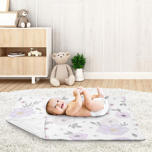 Sweet Jojo Designs Shabby Chic Rose Flower Watercolor Floral Baby Girl Receiving Security Swaddle Blanket for Newborn