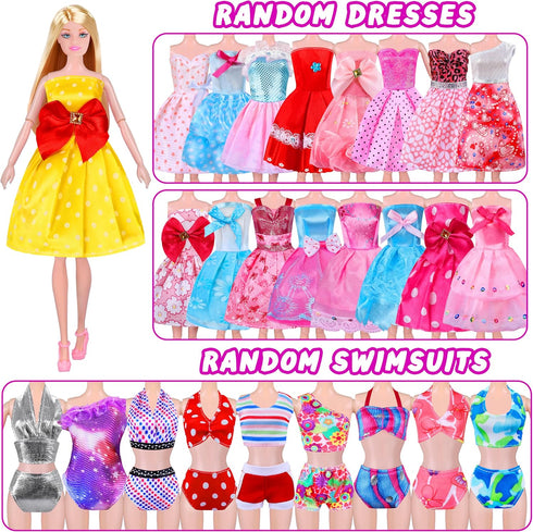 Doll Closet Playset with Doll, 342 Pcs Clothes and Accessories, Princess Dresses, Pants, Swimsuits, and Shoes