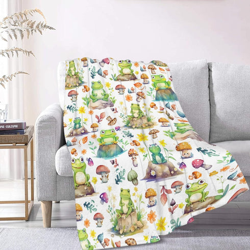 Cute Frog Baby Blanket Gifts, Super Soft Swaddle Newborn Cozy Receiving Blanket, Stroller Throw Blanket for Crib, 40x30