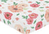 Sweet Jojo Designs Peach and Green Fitted Crib Sheet for Watercolor Floral Collection, Pink Rose Flower