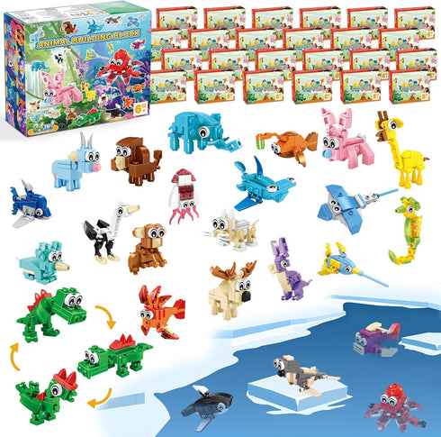 Party Favors for Kids - 24 Pack 72 Kinds of Animals Building
