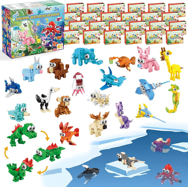 Party Favors for Kids - 24 Pack 72 Kinds of Animals Building