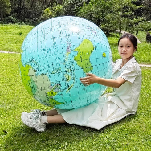 Keesoon 36 Inch Giant Geographic Globe - Inflatable PVC Educational World Map Globe, Diameter 90cm