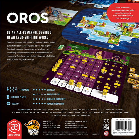 Lucky Duck Games OROS Board Game - Tile-Colliding Strategy Game for Family and Friends, Ages 14+, 1-4 Players