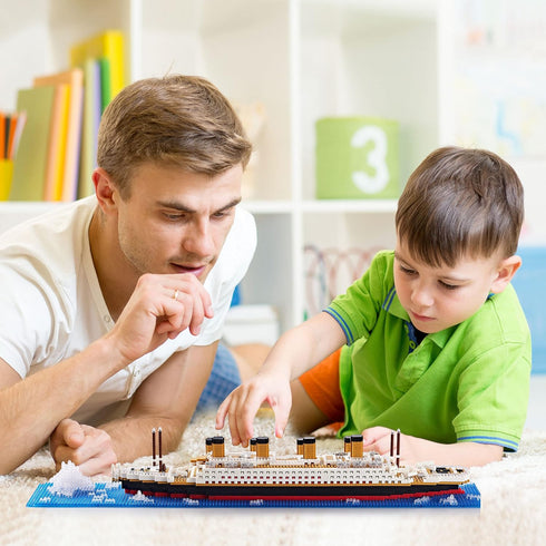 Titanic Toys Model Micro Building Blocks Set, 1872 Pieces Cruise Ship Mini Bricks DIY Educational Toy for Adults